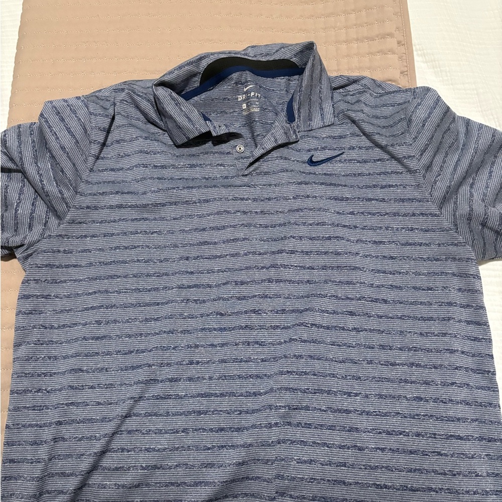 Nike Men's Heathered Blue Polo Shirt